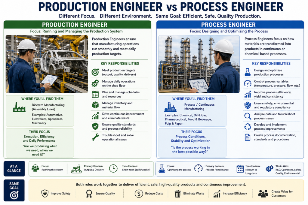 , Three Engineers, One Goal: How Manufacturing, Production, and Industrial Roles Differ