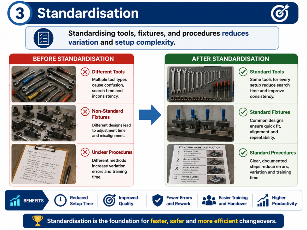 , Application of Single Minute Exchange of Die (SMED): Methodology and Identifying Elements